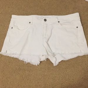 Paige white denim shorts